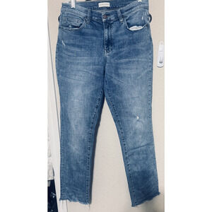 Oliver Logan Jeans Size 28 raw hem Crosby relaxed taper slow denim cropped